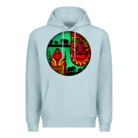 Blue Mist african masks round earrings 3 Premium Hoodie - BundleAndBundleShop