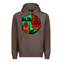 Coffee african masks round earrings 3 Premium Hoodie - BundleAndBundleShop