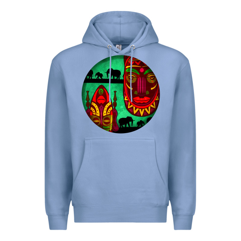 African Masks Round Earrings 3 Premium Hoodie by BundleAndBundleShop | Teevron