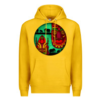 Lemon african masks round earrings 3 Premium Hoodie - BundleAndBundleShop
