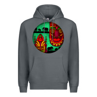 Rock african masks round earrings 3 Premium Hoodie - BundleAndBundleShop