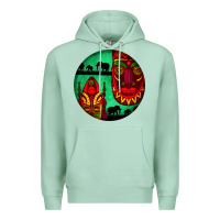 Seafoam african masks round earrings 3 Premium Hoodie - BundleAndBundleShop