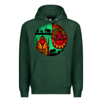 Sports Green african masks round earrings 3 Premium Hoodie - BundleAndBundleShop