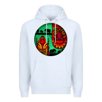 White african masks round earrings 3 Premium Hoodie - BundleAndBundleShop