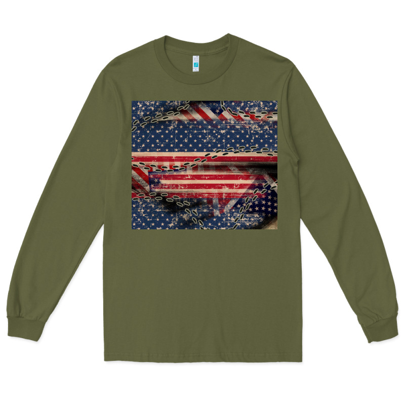 American Flag Stitches Long Sleeve Tee by CowGirlArtShop | Teevron