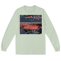 Matcha American flag stitches Long Sleeve Tee - CowGirlArtShop