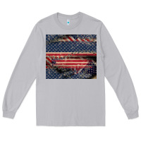 Moon Dust American flag stitches Long Sleeve Tee - CowGirlArtShop