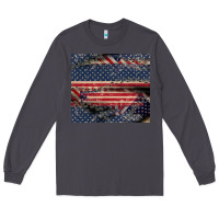 Smoke American flag stitches Long Sleeve Tee - CowGirlArtShop