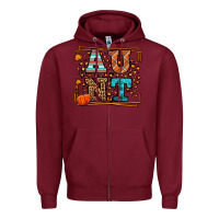 Burgundy Autumn Leopard Aunt Zipper Hoodie - LillyAllenDesigns