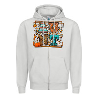 Dove Grey Autumn Leopard Aunt Zipper Hoodie - LillyAllenDesigns