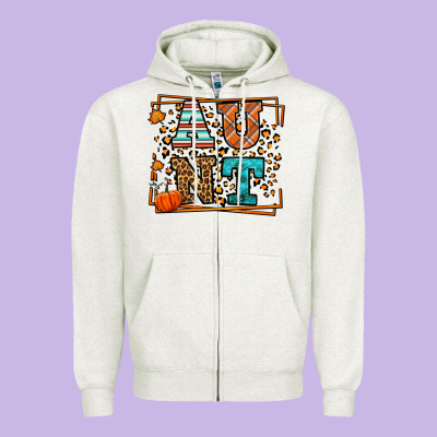 Autumn Leopard Aunt Zipper Hoodie Designed By Lillyallendesigns