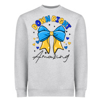Heather Grey Down Right Amazing Heavyweight Sweatshirt - CowhideDigitalArt