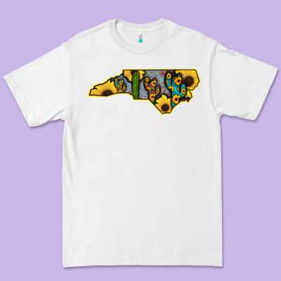 Western North Carolina Map Sunflower Premium Tee Designed By Bettercallsaul