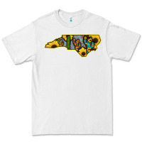 White Western North Carolina Map Sunflower Premium Tee - Bettercallsaul