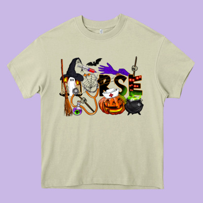 Halloween Nurse Heavy Core Tee Designed By Lillyallendesigns