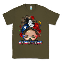 Army Green Puerto Rico messy bun Classic Tee - NancyCooperArtShop
