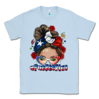Dusty Blue Puerto Rico messy bun Classic Tee - NancyCooperArtShop