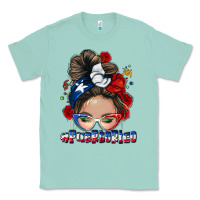Seafoam Puerto Rico messy bun Classic Tee - NancyCooperArtShop