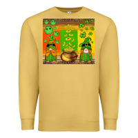 Antique Gold st patricks gnomes and coins with shamrock Premium Sweatshirt - Artiststas
