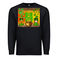Black st patricks gnomes and coins with shamrock Premium Sweatshirt - Artiststas
