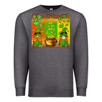 Charcoal Heather st patricks gnomes and coins with shamrock Premium Sweatshirt - Artiststas