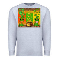 Heather Grey st patricks gnomes and coins with shamrock Premium Sweatshirt - Artiststas
