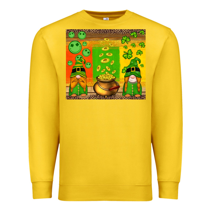 St Patricks Gnomes And Coins With Shamrock Premium Sweatshirt by Artiststas | Teevron