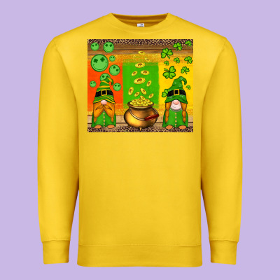 St Patricks Gnomes And Coins With Shamrock Premium Sweatshirt Designed By Artiststas