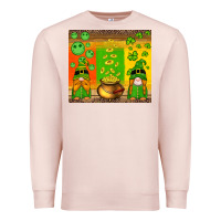 Pale Pink st patricks gnomes and coins with shamrock Premium Sweatshirt - Artiststas