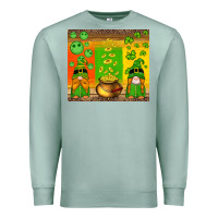 Seafoam st patricks gnomes and coins with shamrock Premium Sweatshirt - Artiststas