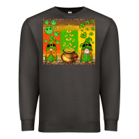 Smoke st patricks gnomes and coins with shamrock Premium Sweatshirt - Artiststas
