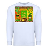 White st patricks gnomes and coins with shamrock Premium Sweatshirt - Artiststas