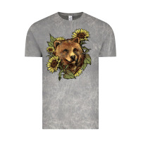 Cloud Rock Bear head sunflower Vintage Tee - HowdyJamesFarm