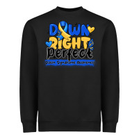 Black down right perfect down syndrome awareness Heavyweight Sweatshirt - CowhideDigitalArt