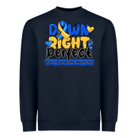 Navy down right perfect down syndrome awareness Heavyweight Sweatshirt - CowhideDigitalArt