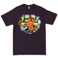 Plum Western Texas Flag Cow Portrarit Premium Tee - Bettercallsaul