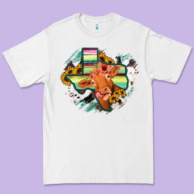 Western Texas Flag Cow Portrarit Premium Tee Designed By Bettercallsaul