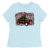Baby Blue Merry Christmas Truck Ladies Tee - Bettercallsaul