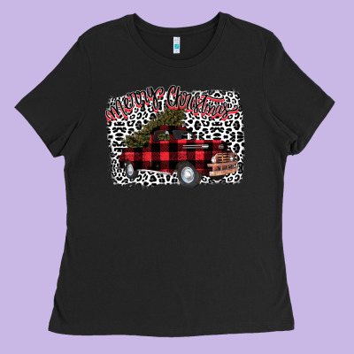 Merry Christmas Truck Ladies Tee Designed By Bettercallsaul