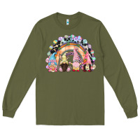 Army Green Easter Day rainbow gnomes Long Sleeve Tee - CowGirlArtShop