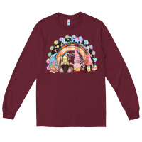 Burgundy Easter Day rainbow gnomes Long Sleeve Tee - CowGirlArtShop