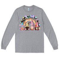 Heather Grey Easter Day rainbow gnomes Long Sleeve Tee - CowGirlArtShop
