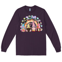 Plum Easter Day rainbow gnomes Long Sleeve Tee - CowGirlArtShop