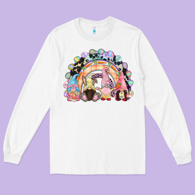 Easter Day Rainbow Gnomes Long Sleeve Tee Designed By Cowgirlartshop