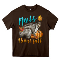 Chocolate Brown Nuts About Fall Squirrel Heavy Core Tee - LillyAllenDesigns