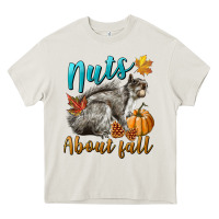 Cream Nuts About Fall Squirrel Heavy Core Tee - LillyAllenDesigns