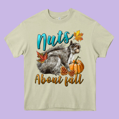 Nuts About Fall Squirrel Heavy Core Tee Designed By Lillyallendesigns