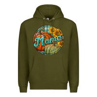 Army Green pumpkin mama with background Premium Hoodie - BundleAndBundleShop