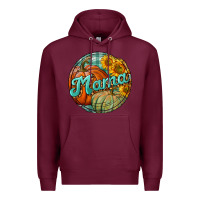 Burgundy pumpkin mama with background Premium Hoodie - BundleAndBundleShop