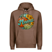 Chestnut pumpkin mama with background Premium Hoodie - BundleAndBundleShop